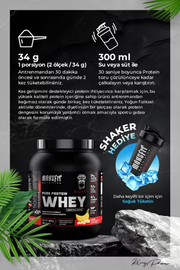 Muz Aromalı Whey Protein Tozu 885 g / 26 Servis
