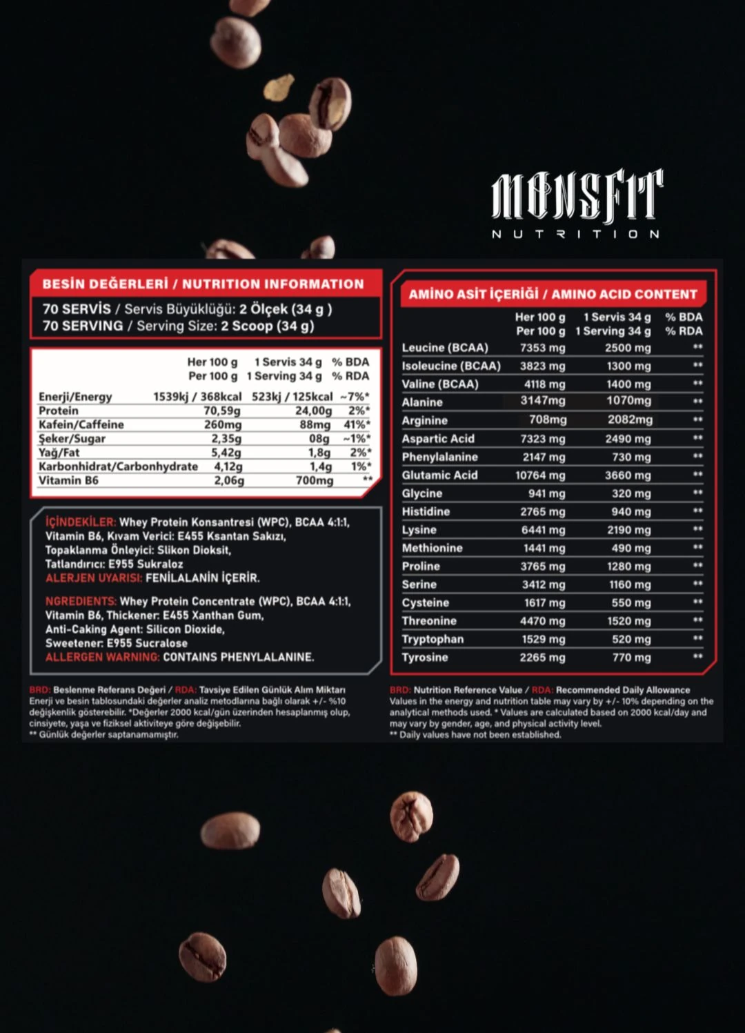 Whey Protein 885G (26 Servis) - Kas Yapılandırmaya Yardımcı (Instant Kahveli, Aromasız)